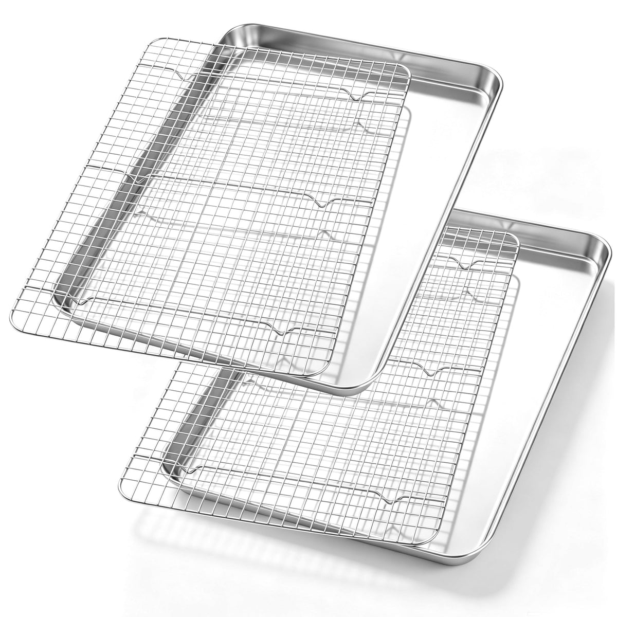 Homikit Baking Sheet with Wire Rack Set (1 Pan+1 Cooling Rack), 16" x 12"