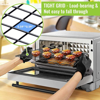 HULISEN Cooling Rack 2-Pack, 16 x 10 Inch Nonstick Baking Rack with Handles