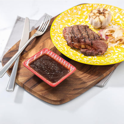 Selamica 3.75 Inch Ceramic Soy Sauce Dish, Set of 6, Assorted Colors