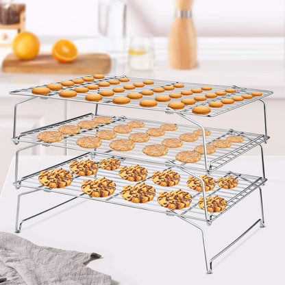 P&P CHEF 5-Tier Stainless Steel Cooling Rack, 15" x 10", Silver