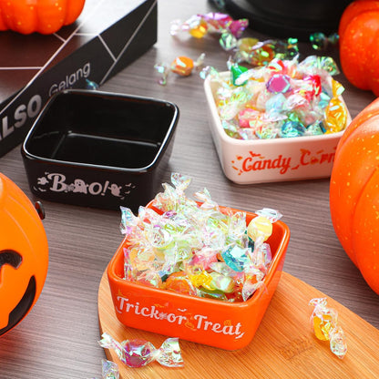 Tanlade 3 Pcs Halloween Candy Bowl Small Ceramic Candy Corn Serving Dishes