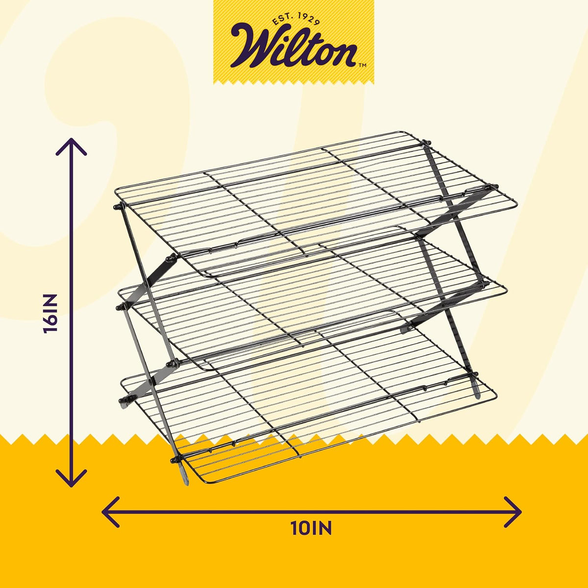 Wilton Gold Premium Non-Stick Warp-Resistant Bakeware, Made without PFAs, 3-tier Cooling Rack, Packaging May Vary