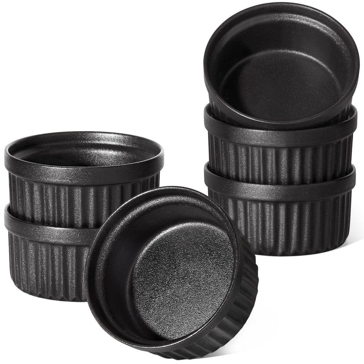 LE TAUCI Ramekins Oven Safe, 4 OZ, Set of 6, Red