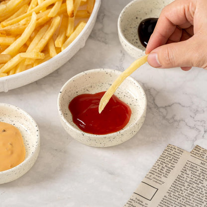Dipping Bowls Set of 4, 2462°F High-Fired Ceramic Small Bowls for Dips, Olive Oil & Sauce, Elevates Table Setting, Idea for BBQ, Afternoon Tea, Entertaining, Housewarming & Holiday Gifts