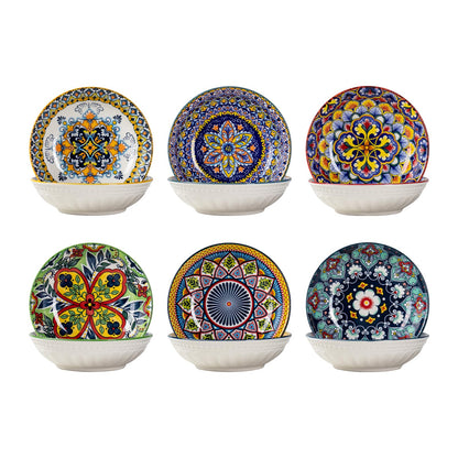 Ceramic Dipping Bowls Set of 6, 2.7 oz Boho Soy Sauce & Condiment Dishes