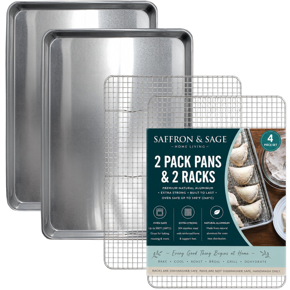 Cookie Cooling Rack Pack of 2, Heavy Duty Stainless Steel Cooling Racks for Cooking and Baking, 11.8 x 16.8 x 1 Inch, Dishwasher Safe, Rust Resistant, Fits Half Sheet Pan