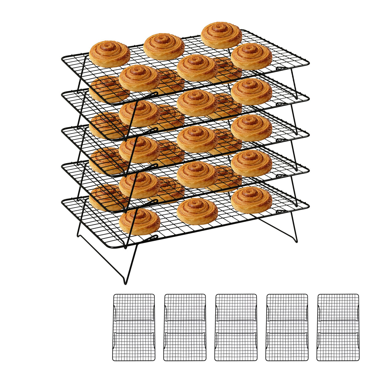 Cooling Rack 16"x10", 3-Tier Stackable & Collapsible Cooling Racks