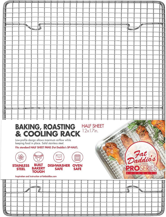 Fat Daddio's CR-HALF Stainless Steel Cooling & Baking Rack, 12 x 17 Inch