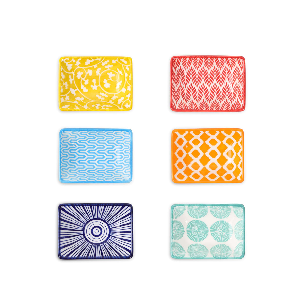 Selamica 3.75 Inch Ceramic Soy Sauce Dish, Set of 6, Assorted Colors