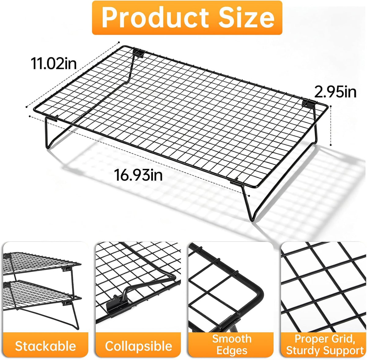 Cooling Racks for Cooking and Baking, Bread Cooling Rack Sourdough, 2PCS