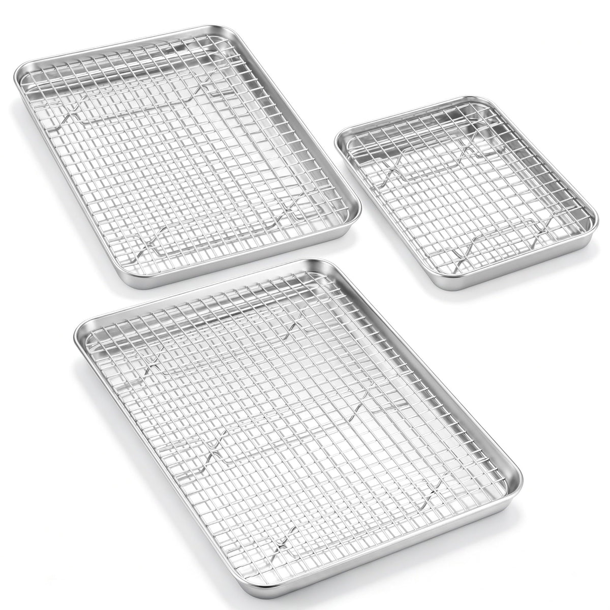 Homikit Baking Sheet with Wire Rack Set (1 Pan+1 Cooling Rack), 16" x 12"