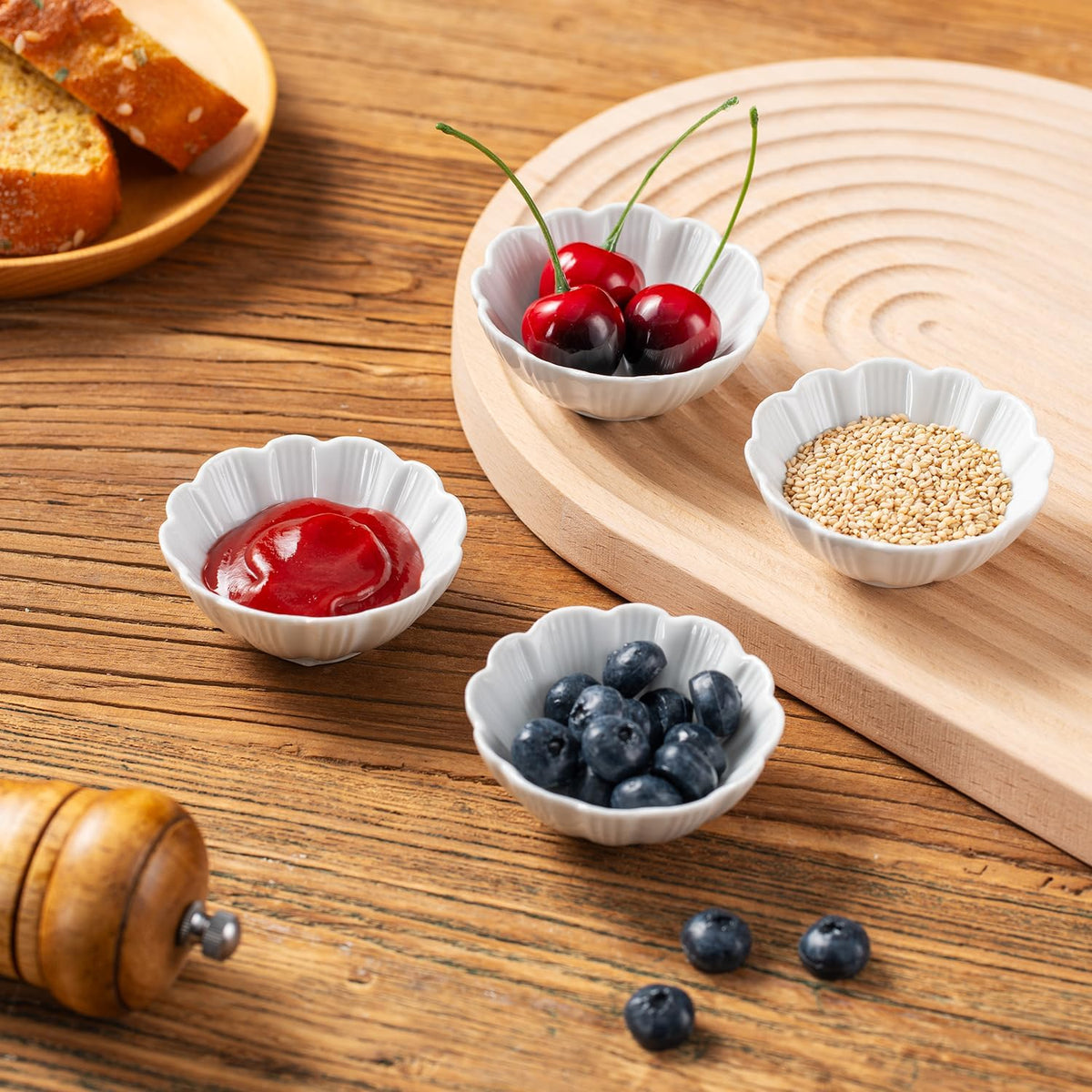 Dipping Sauce Bowls, 2.8 Inch White Ceramic Dipping Bowls, 1.7OZ Sauce Bowls,Cute Bowls for Sauce, Soy Sauce, Sushi, Ketchup, Seasoning
