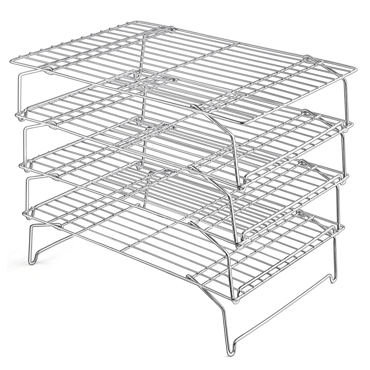 Leonyo 5-Tier 15x10IN Cookie Cooling Rack for Cooking Stackable Collapsible