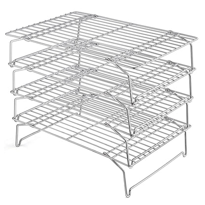 Leonyo 5-Tier 15x10IN Cookie Cooling Rack for Cooking Stackable Collapsible