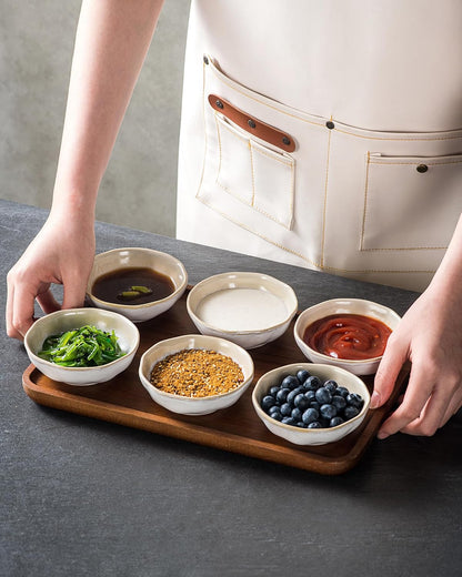 Dipping Bowls Set of 6, 3 oz Ceramic Soy Sauce & Condiment Dishes