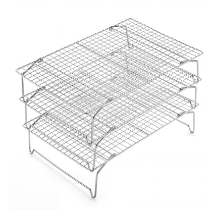 E-far Cooling Rack 15”x10”, 3-Tier Collapsible for Cooking and Baking