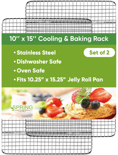Spring Chef 11.5" x 16.5" Stainless Steel Cooling Rack for Cooking & Baking