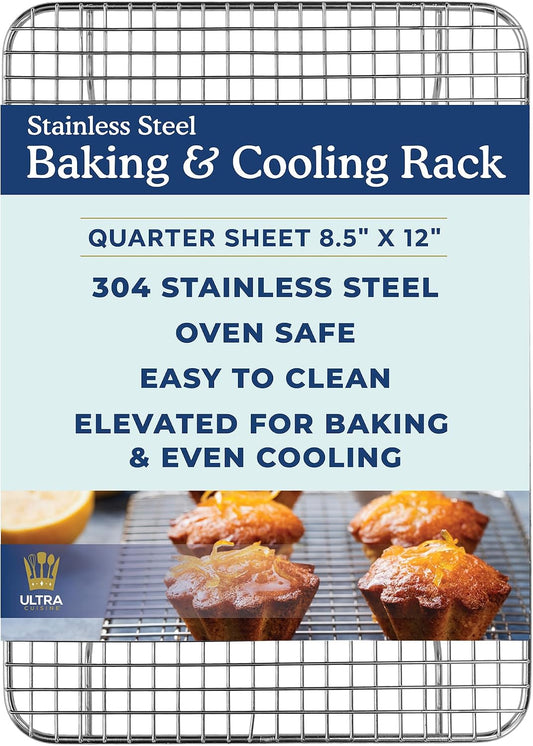 Ultra Cuisine 100% Stainless Steel Cooling and Baking Rack - 8.5 x 12-inch