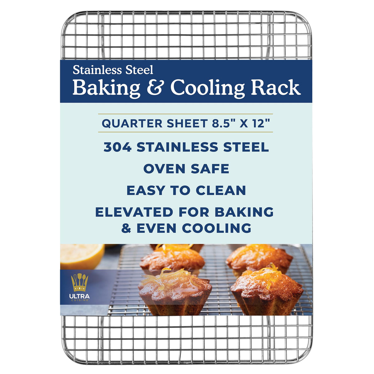 Ultra Cuisine Durable 3 Tiers Stackable, 16" x 10" Cooling Rack for Baking