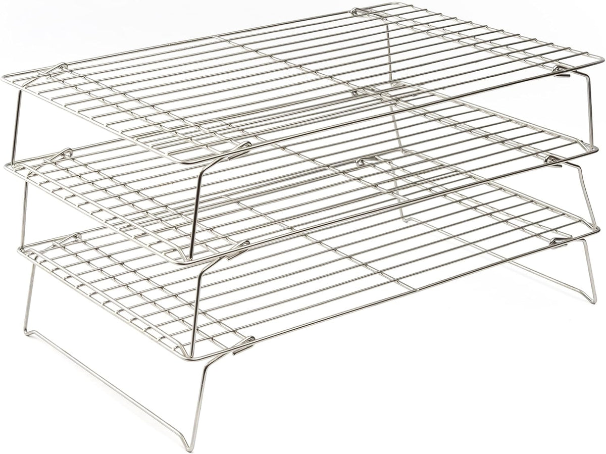 Ultra Cuisine Durable 3 Tiers Stackable, 16" x 10" Cooling Rack for Baking