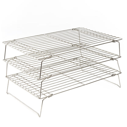 Ultra Cuisine Durable 3 Tiers Stackable, 16" x 10" Cooling Rack for Baking