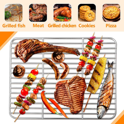 4Pcs Cooling Rack, Stainless Steel Baking Racks, 4 Various Sizes