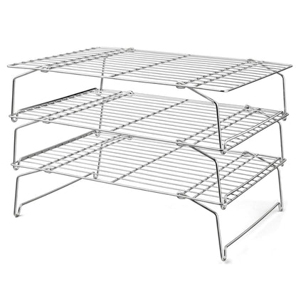 LIANYU Cooling Rack 15"x10", 5-Tier Stackable & Collapsible Cooling Racks