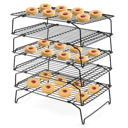 Leonyo 5-Tier Cooling Rack for Cooking and Baking, 15 x10 Inch Wire Racks