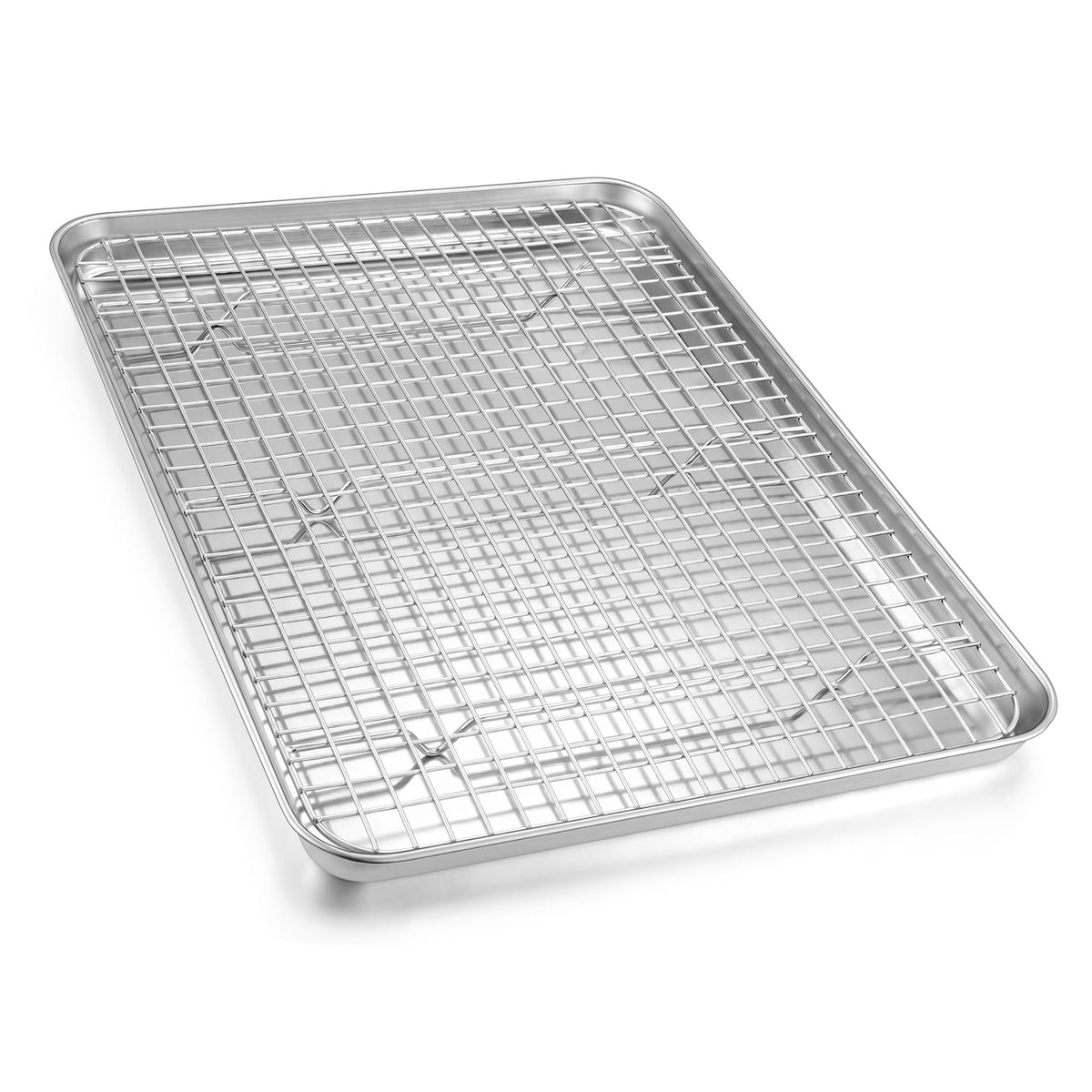 Homikit Baking Sheet with Wire Rack Set (1 Pan+1 Cooling Rack), 16" x 12"