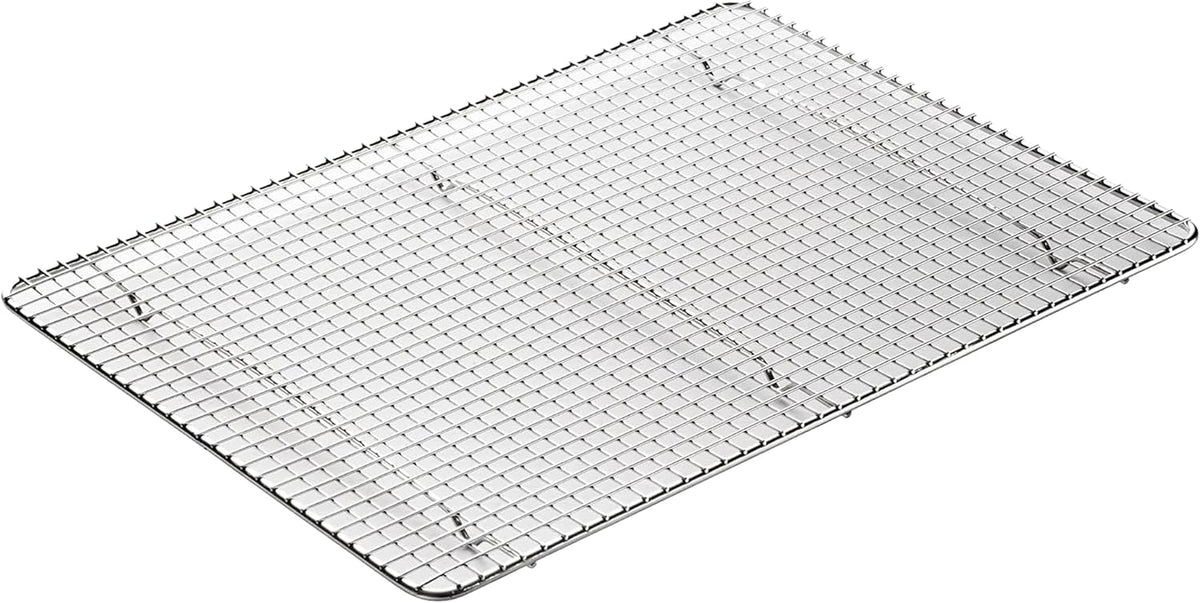 Winco 14" x 20" Silver/White 2/3 Size Wire Sheet Pan Grate