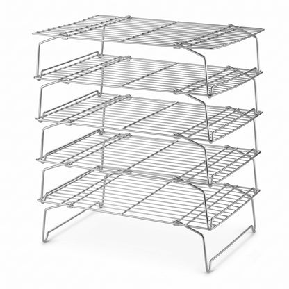 LIANYU Cooling Rack 15"x10", 3-Tier Stackable & Collapsible Cooling Racks