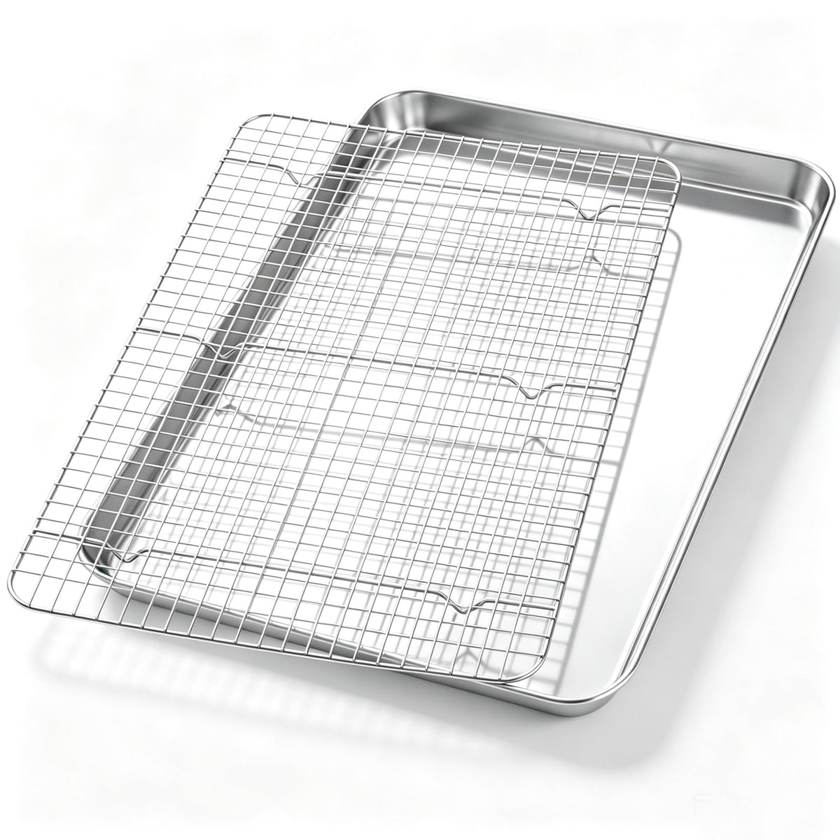 Homikit Baking Sheet with Wire Rack Set (1 Pan+1 Cooling Rack), 16" x 12"