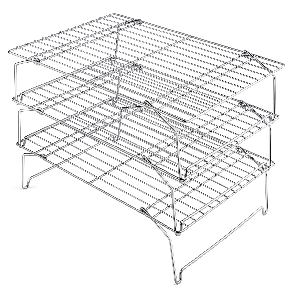 Leonyo 5-Tier 15x10IN Cookie Cooling Rack for Cooking Stackable Collapsible