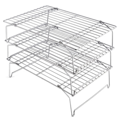 Leonyo 5-Tier 15x10IN Cookie Cooling Rack for Cooking Stackable Collapsible