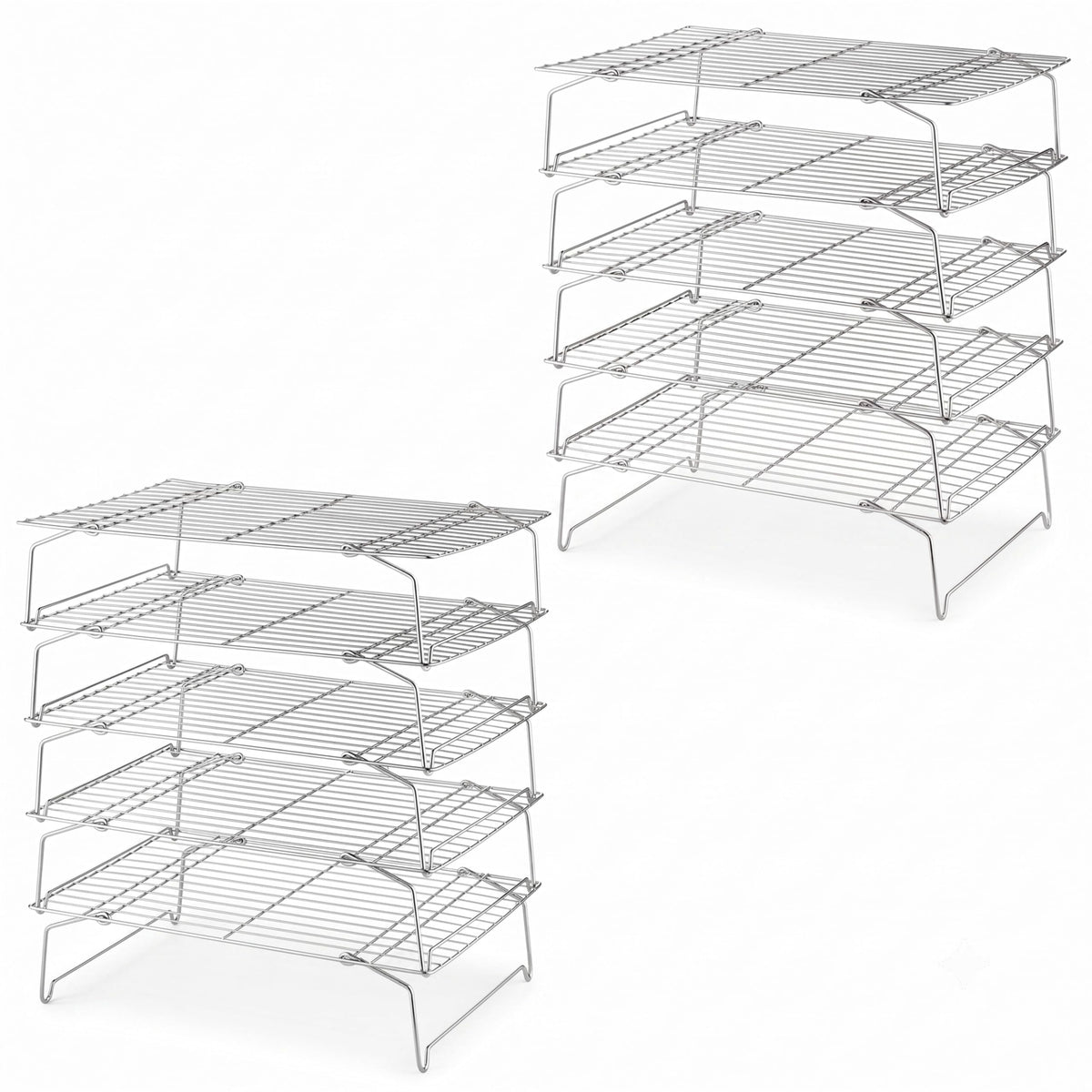 LIANYU Cooling Rack 15"x10", 5-Tier Stackable & Collapsible Cooling Racks