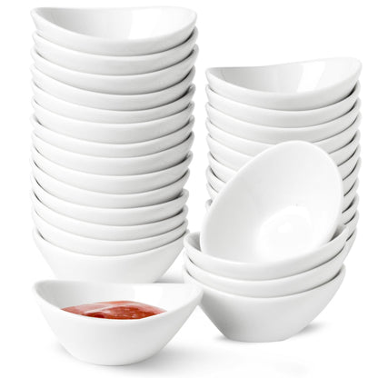 UIBFCWN Ceramic Dipping Bowls, 1.7 Oz Ceramic Soy Sauce Dishes, Porcelain Dipping Sauce Cup Pinch Bowls, Mini Bowl for Side Dishes ketchup Condiment Server Charcuterie BBQ and Party, 20 Pack