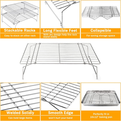 TeamFar Cooling Rack, 5-Tiers Stainless Steel Baking Cooling Wire Rack