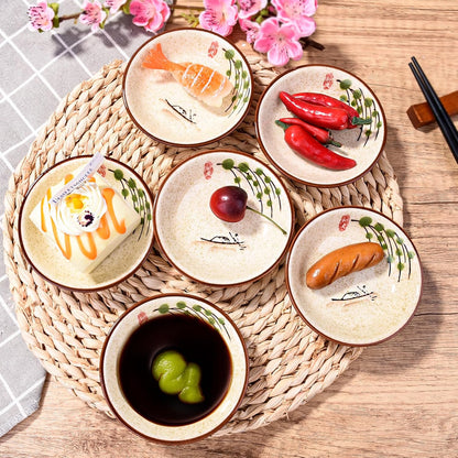 Japanese Ceramic Sauce Dish Set of 6, Sushi Dishes