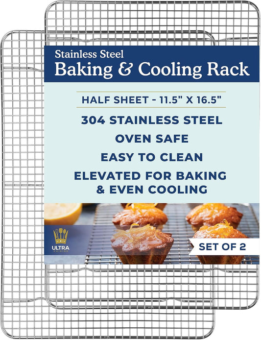 Ultra Cuisine Cooling and Baking Rack Set - Cooling Racks -11.5'' x16.5''