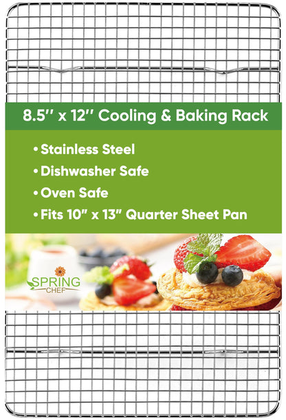 Spring Chef 11.5" x 16.5" Stainless Steel Cooling Rack for Cooking & Baking