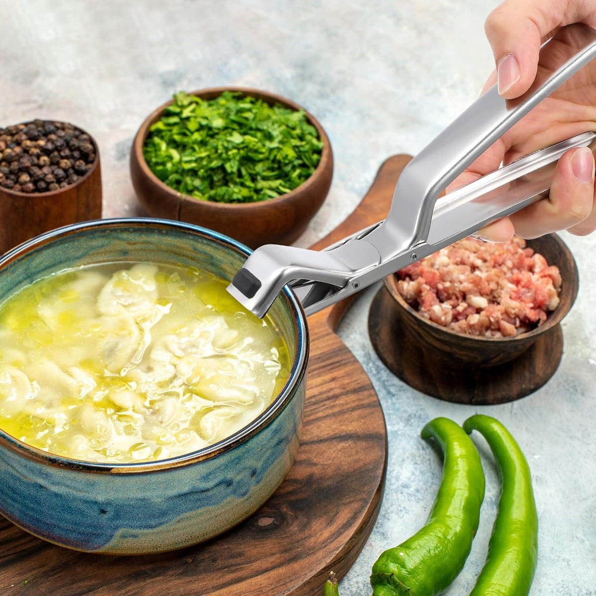 Bowl Clip Gripper Stainless Steel Kitchen Plate Clamp Hot Dish Tongs for Safe Handling Microwave Oven and Serving