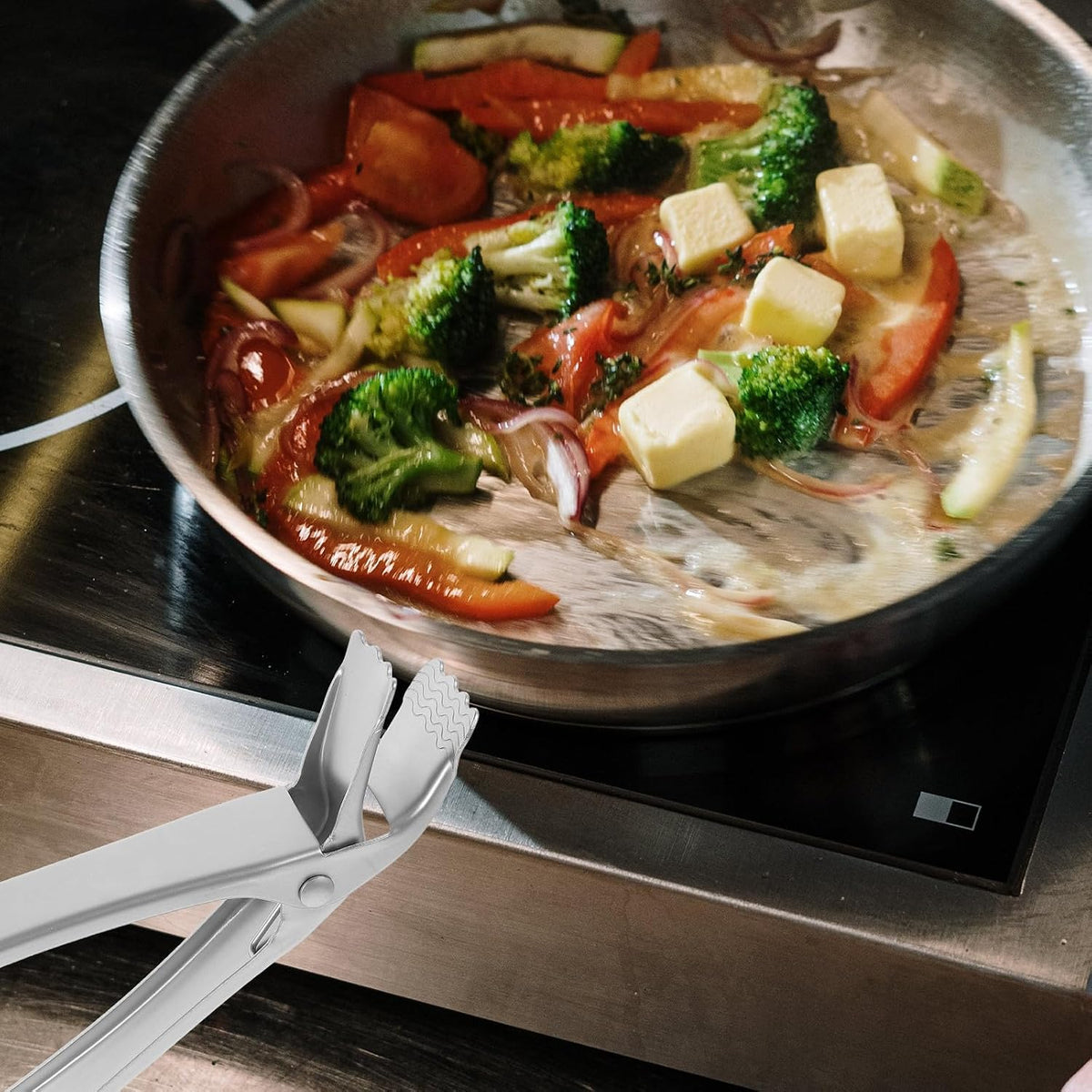 2pcs Stainless Steel Plate Tongs Dish Lifter Anti Scalding Bowl Clip