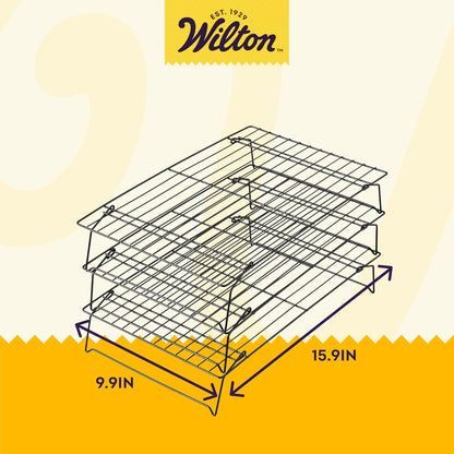 Wilton Excelle Elite 3-Tier Cooling Rack for Cookies, Cake and More - Cool Batches of Cookies, Cake Layers or Finger Foods, Black