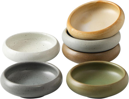 Ceramic Dipping Bowls Set of 6, 3 oz Sauce cups Bowls with Speckled Glaze,Soy Sauce Dish- Mini Condiment Bowls for Dips, Salsa, Soy Sauce, Appetizers, Snacks & Desserts, Dishwasher Microwave Oven Safe