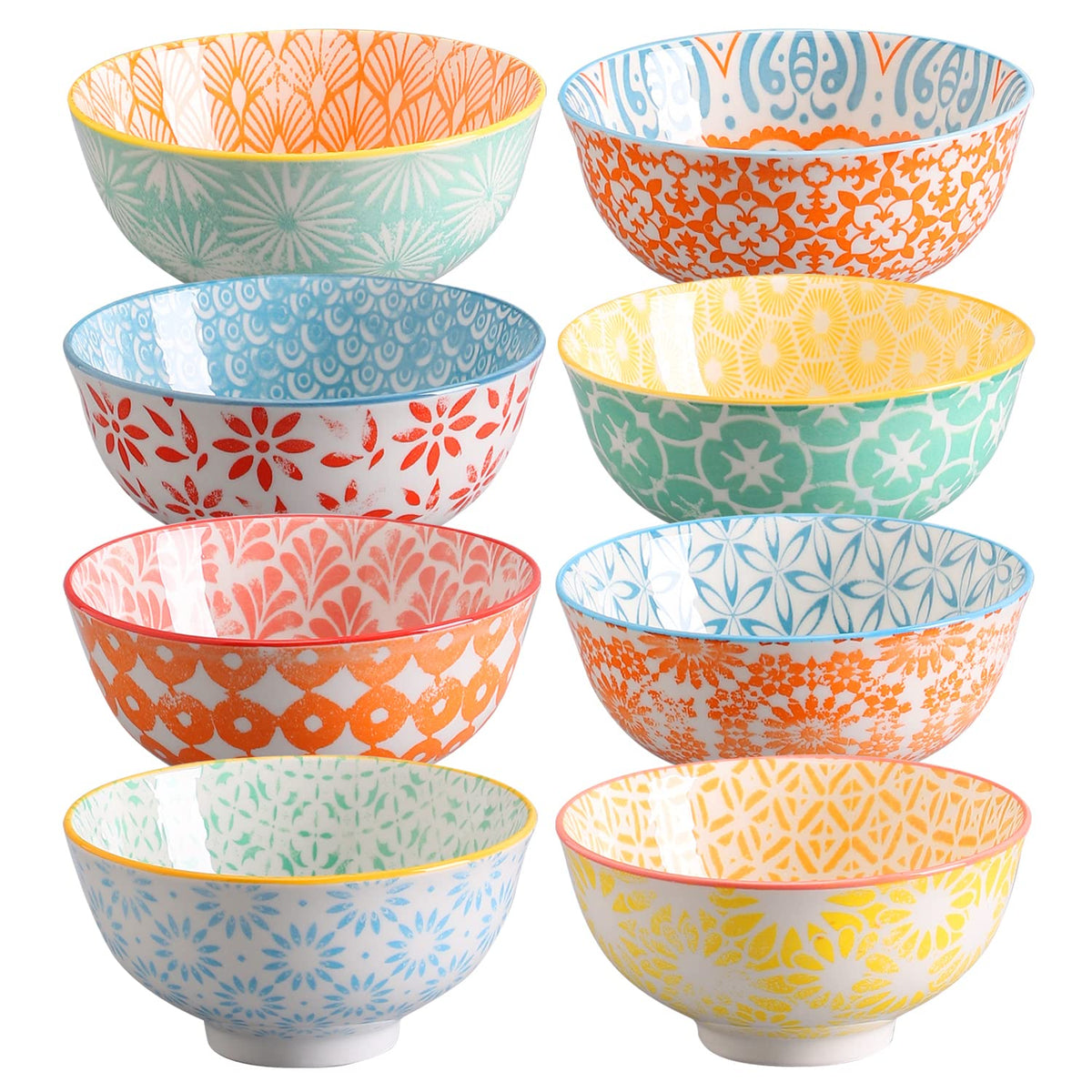 Ceramic Bowls, 10 Oz Small Bowl, Set of 8 Ice Cream Bowls, Dessert Bowl for Salsa, Rice, Sauce, Side Dishes, Snack, Condiment, 4.75 Inch-Microwave Dishwasher Safe
