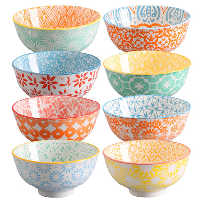 Ceramic Bowls, 10 Oz Small Bowl, Set of 8 Ice Cream Bowls, Dessert Bowl for Salsa, Rice, Sauce, Side Dishes, Snack, Condiment, 4.75 Inch-Microwave Dishwasher Safe