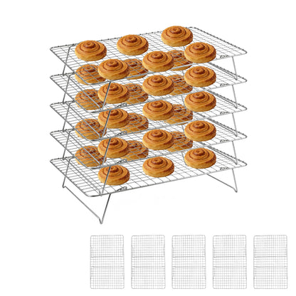 Cooling Rack 16"x10", 3-Tier Stackable & Collapsible Cooling Racks