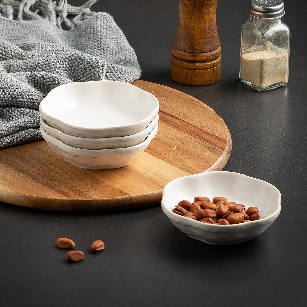 Reactive Glaze Dipping Bowls, Soy Sauce Dishes Set of 4