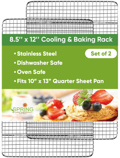 Spring Chef 11.5" x 16.5" Stainless Steel Cooling Rack for Cooking & Baking