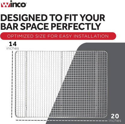Winco 14" x 20" Silver/White 2/3 Size Wire Sheet Pan Grate